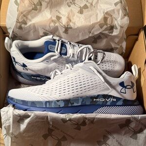 Under Armour Men's HOVR Running Shoes - White & Blue Camo 8
